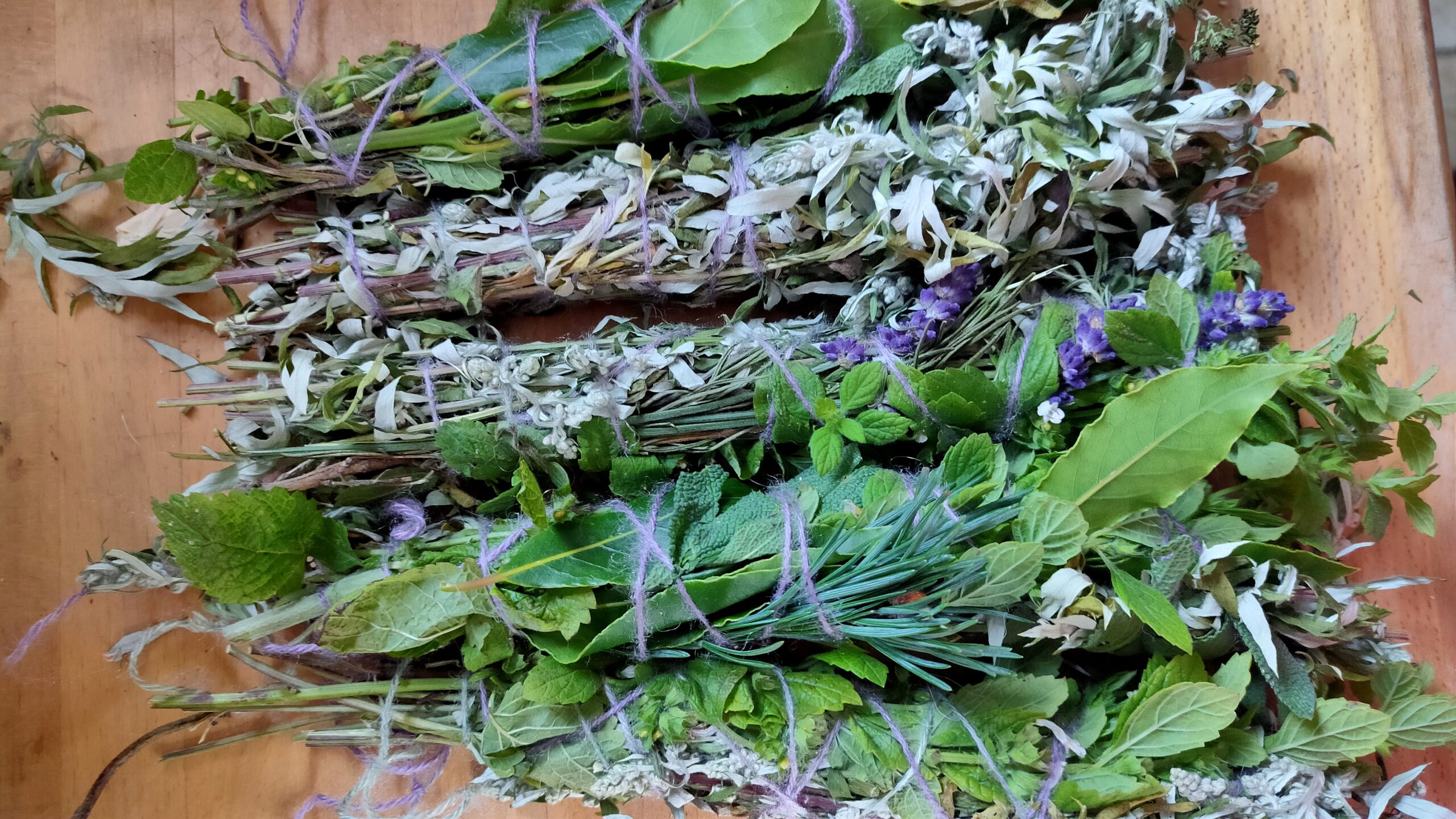 Herbal bundles at Summer School